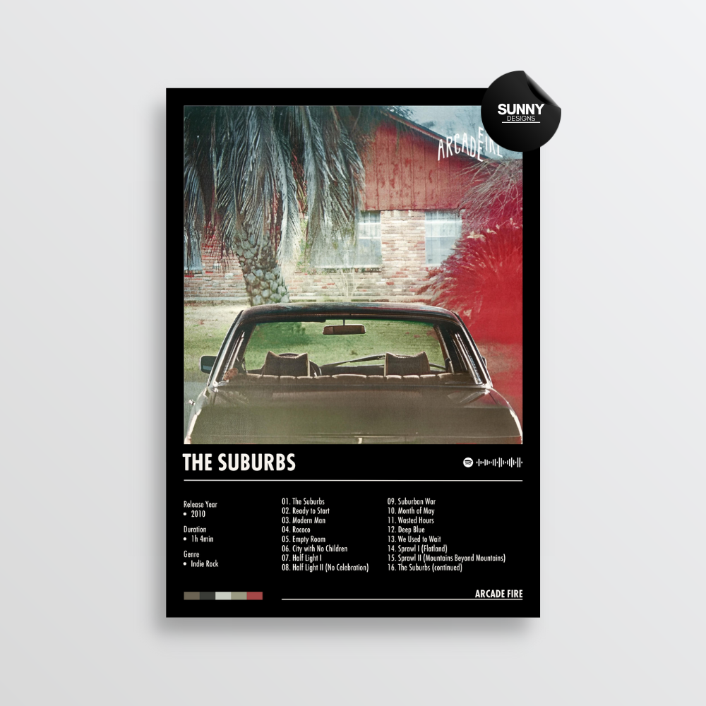 Arcade Fire The Suburbs merch custom album cover poster music poster personalized gifts poster mockup poster template album posters for wall Sunny Designs Poster 