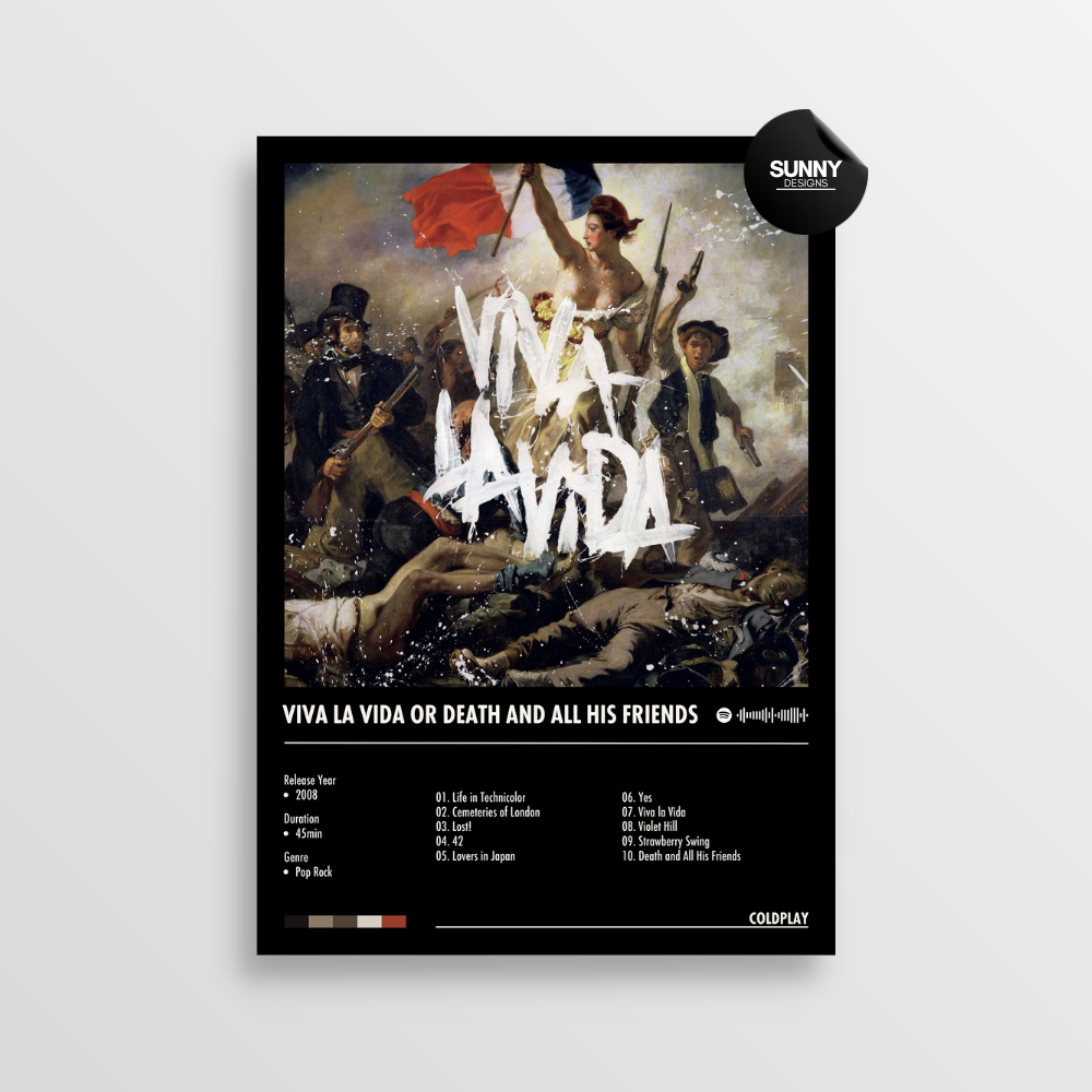 Coldplay Viva La Vida or Death and all His Friends Album Cover Poster