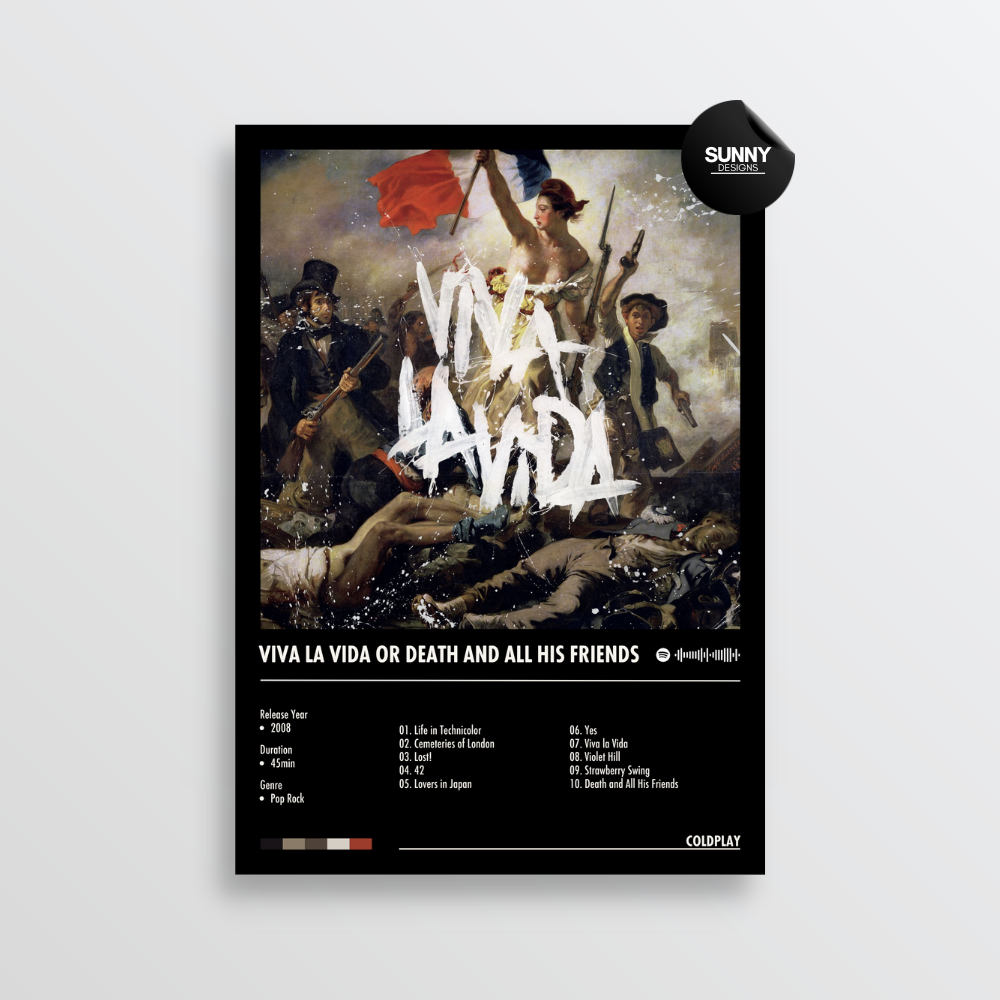 Coldplay Viva La Vida or Death and All His Friends merch custom album cover poster music poster personalized gifts poster mockup poster template Sunny Designs Poster 