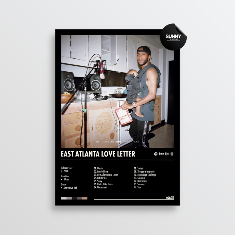6LACK East Atlanta Love Letter Album Cover Poster Sunny Designs