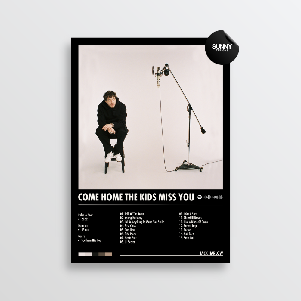 Jack Harlow Come Home The Kids Miss You merch custom album cover poster music poster personalized gifts poster mockup poster template album posters for wall Sunny Designs Poster 