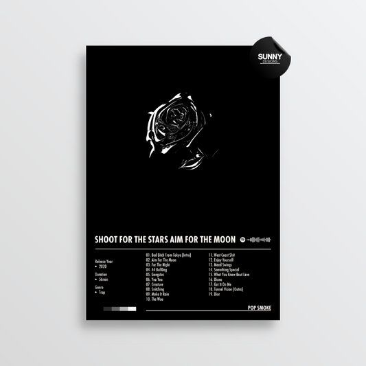 Pop Smoke Shoot For The Stars Aim For The Moon merch custom album cover poster music poster personalized gifts poster mockup poster template album posters for wall Sunny Designs Poster 