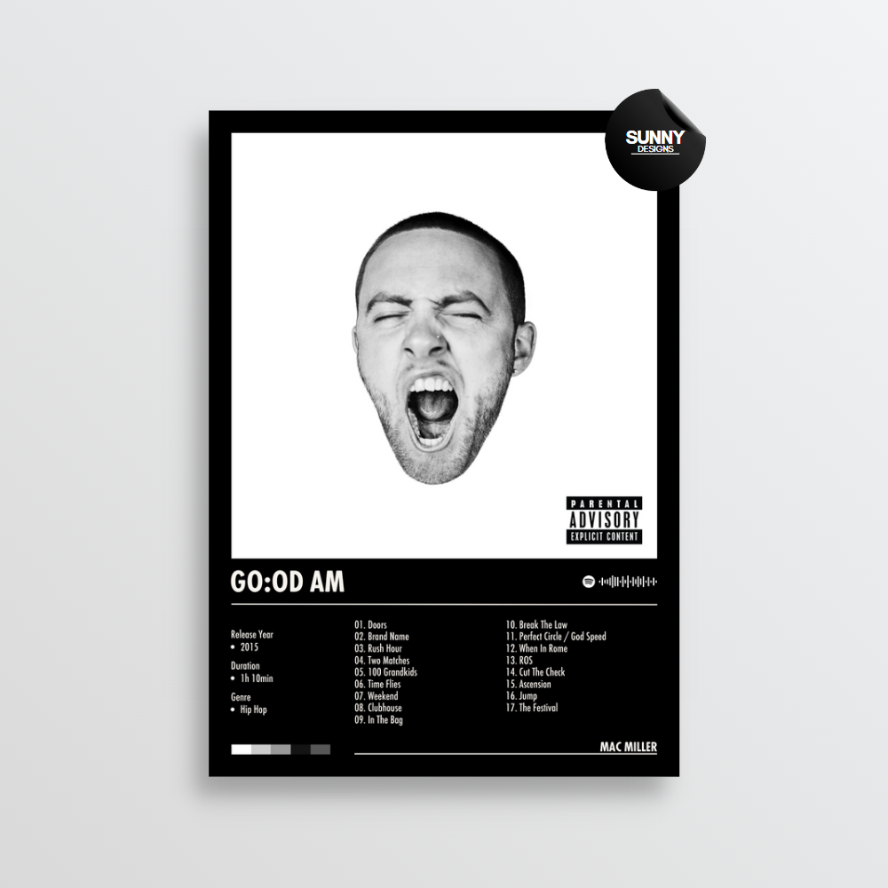 Mac Miller GO:OD AM merch custom album cover poster music poster personalized gifts poster mockup poster template Sunny Designs Poster