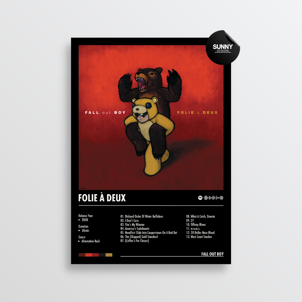 Fall Out Boy Folie a Deux merch custom album cover poster music poster personalized gifts poster mockup poster template album posters for wall Sunny Designs Poster 