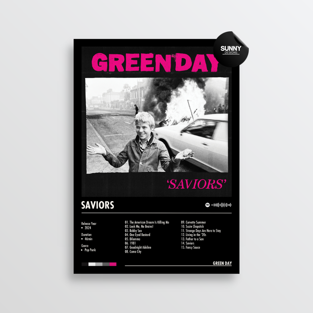 Green Day Saviors merch custom album cover poster music poster personalized gifts poster mockup poster template album posters for wall Sunny Designs Poster 