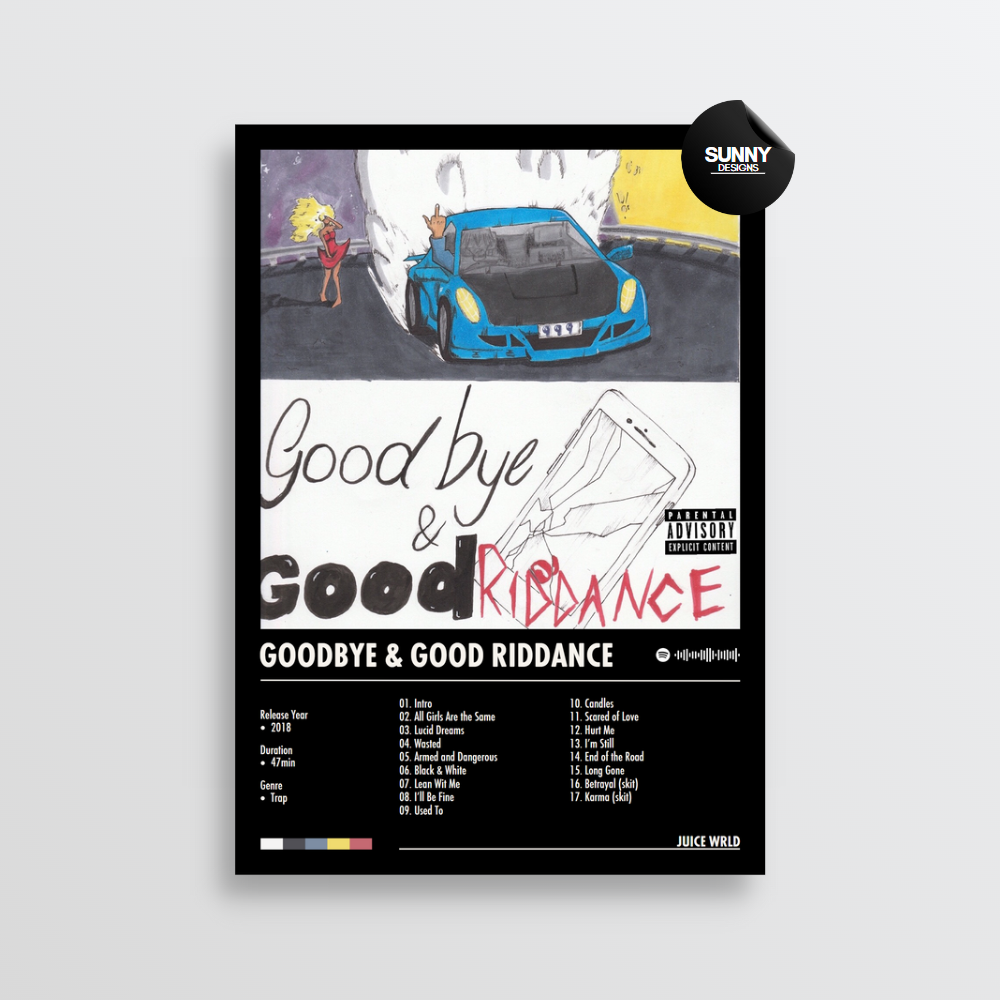 Juice WRLD Goodbye & Good Riddance merch custom album cover poster music poster personalized gifts poster mockup poster template Sunny Designs Poster