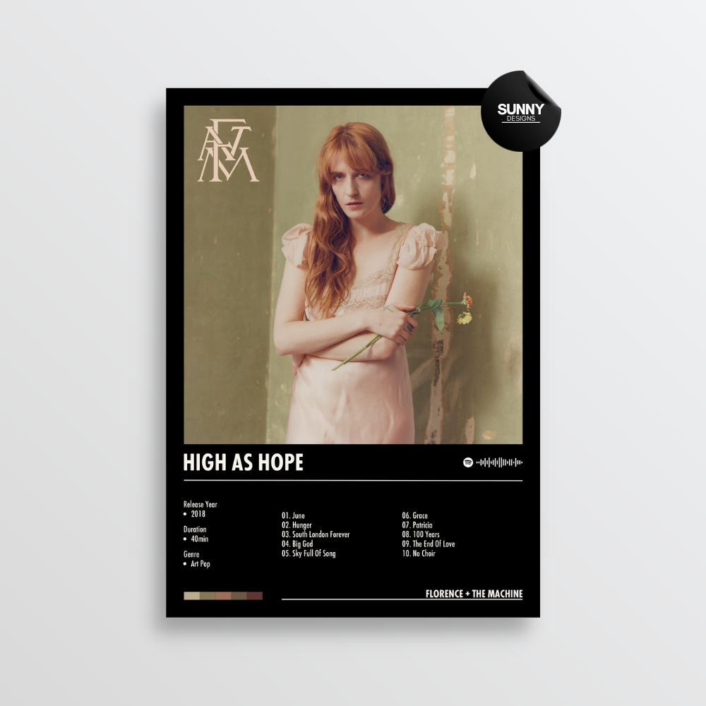 Florence and The Machine High As Hope merch custom album cover poster music poster personalized gifts poster mockup poster template album posters for wall Sunny Designs Poster 