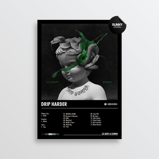 Lil Baby Gunna Drip Harder merch custom album cover poster music poster personalized gifts poster mockup poster template Sunny Designs Poster 