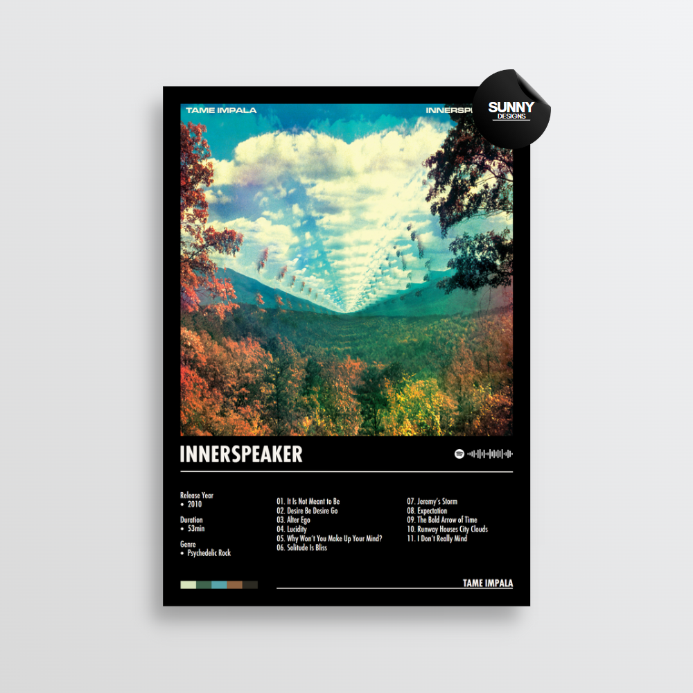 Tame Impala Innerspeaker merch custom album cover poster music poster personalized gifts poster mockup poster template Sunny Designs Poster 