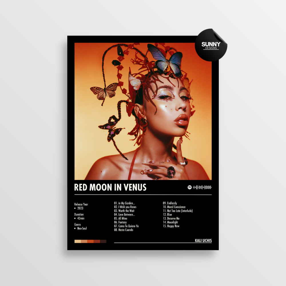 Kali Uchis Red Moon In Venus merch custom album cover poster music poster personalized gifts poster mockup poster template album posters for wall Sunny Designs Poster 