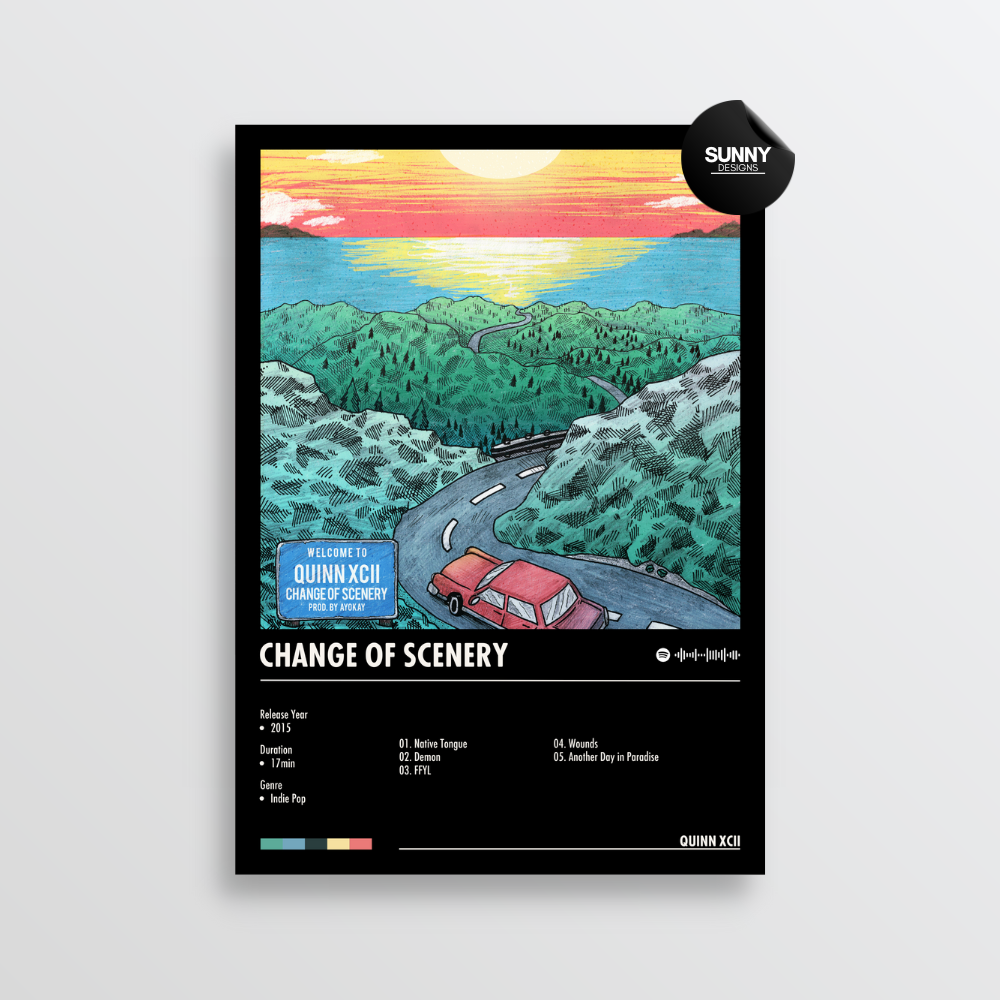 Quinn XCII Change of Scenery merch custom album cover poster music poster personalized gifts poster mockup poster template album posters for wall Sunny Designs Poster 