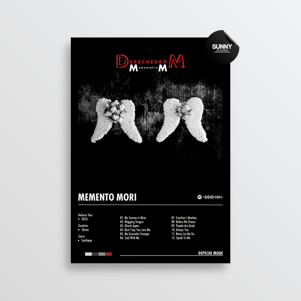 Depeche Mode Memento Mori merch custom album cover poster music poster personalized gifts poster mockup poster template album posters for wall tracklist Sunny Designs Poster
