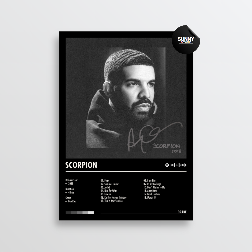 Drake Scorpion merch custom album cover poster music poster personalized gifts poster mockup poster template Sunny Designs Poster