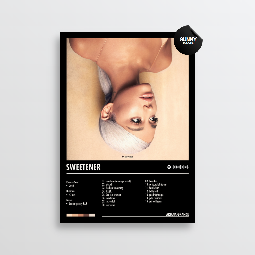 Ariana Grande Sweetener merch custom album cover poster music poster personalized gifts poster mockup poster template Sunny Designs Poster 