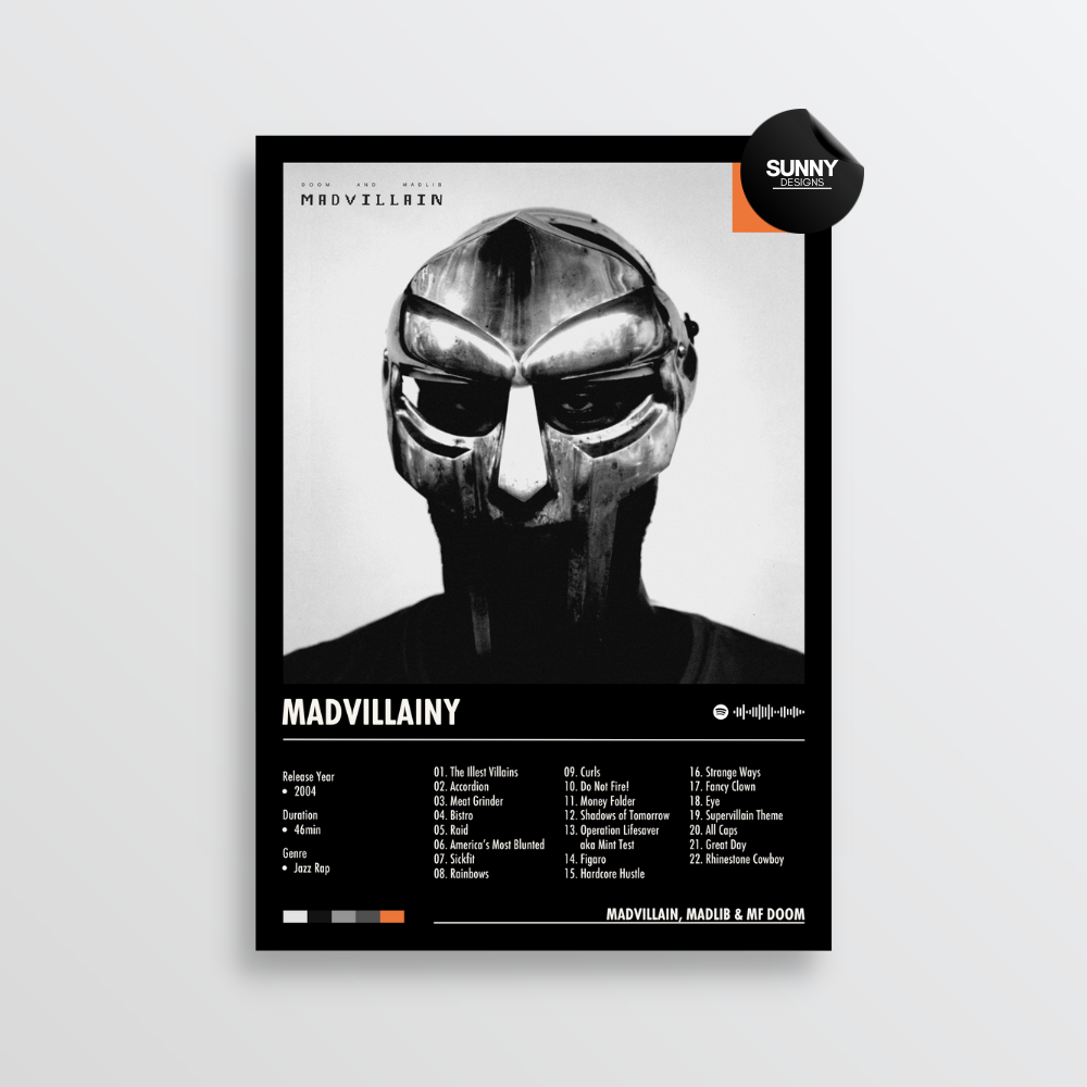 Madvillain Madlib MF DOOM Madvillainy merch custom album cover poster music poster personalized gifts poster mockup poster template Sunny Designs Poster 