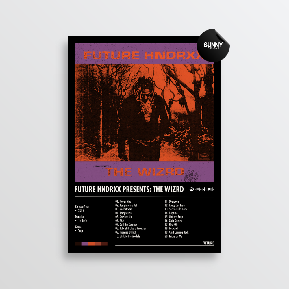 Future Future Hndrxx Presents: The WIZRD merch custom album cover poster music poster personalized gifts poster mockup poster template album posters for wall Sunny Designs Poster 