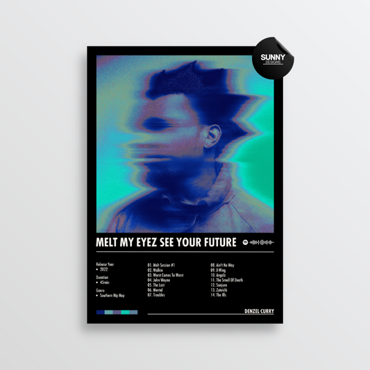 Denzel Curry Melt My Eyez See Your Future merch custom album cover poster music poster personalized gifts poster mockup poster template album posters for wall Sunny Designs Poster 