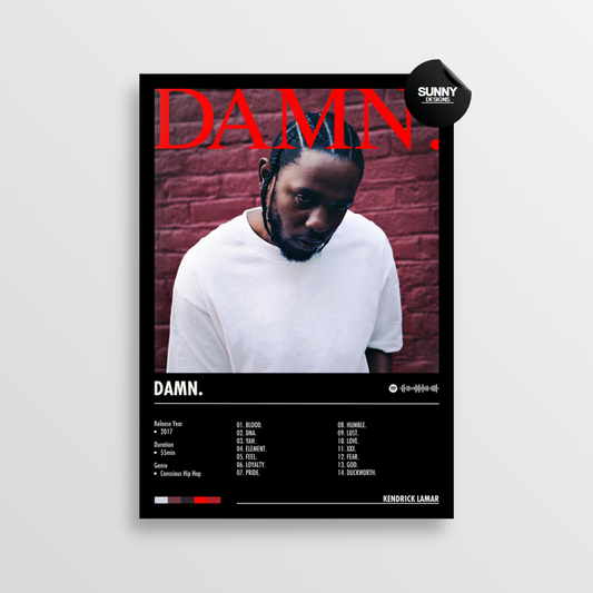 Kendrick Lamar - DAMN. merch custom album cover poster music poster personalized gifts poster mockup poster template Sunny Designs Poster