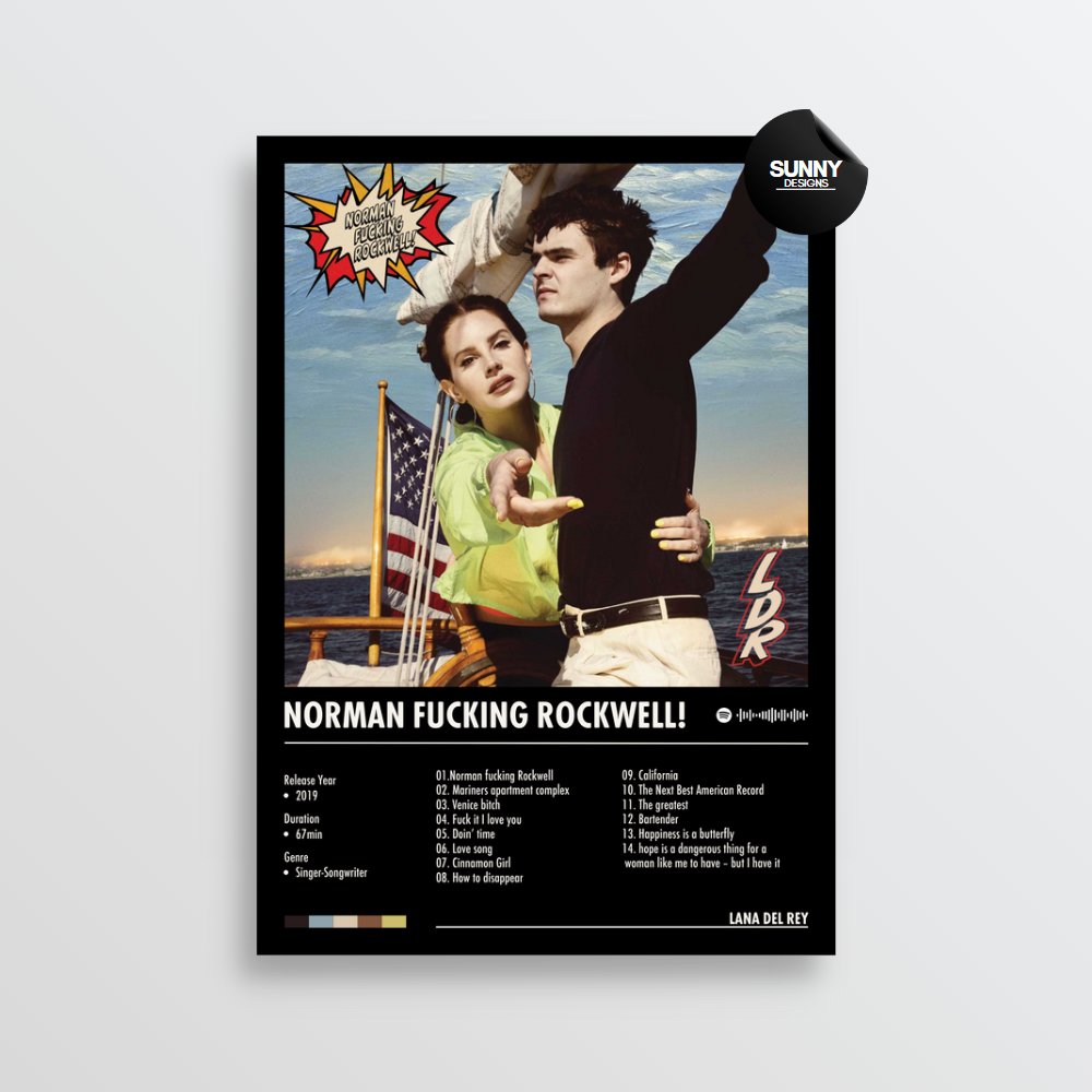 Lana Del Rey  Norman Fucking Rockwell! merch custom album cover poster music poster personalized gifts poster mockup poster template Sunny Designs Poster