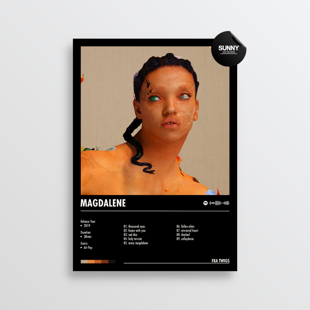 FKA twigs MAGDALENE merch custom album cover poster music poster personalized gifts poster mockup poster template album posters for wall Sunny Designs Poster 