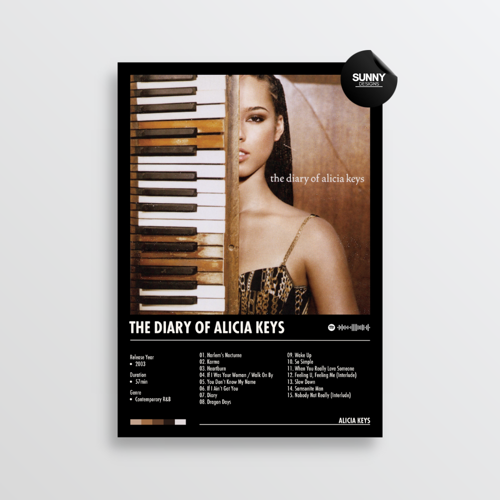 Alicia Keys The Diary Of Alicia Keys merch custom album cover poster music poster personalized gifts poster mockup poster template album posters for wall Sunny Designs Poster 