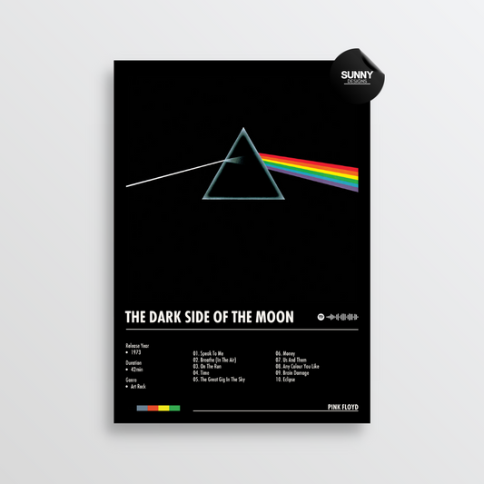 Pink Floyd The Dark Side Of The Moon  merch custom album cover poster music poster personalized gifts poster mockup poster template album posters for wall Sunny Designs Poster 