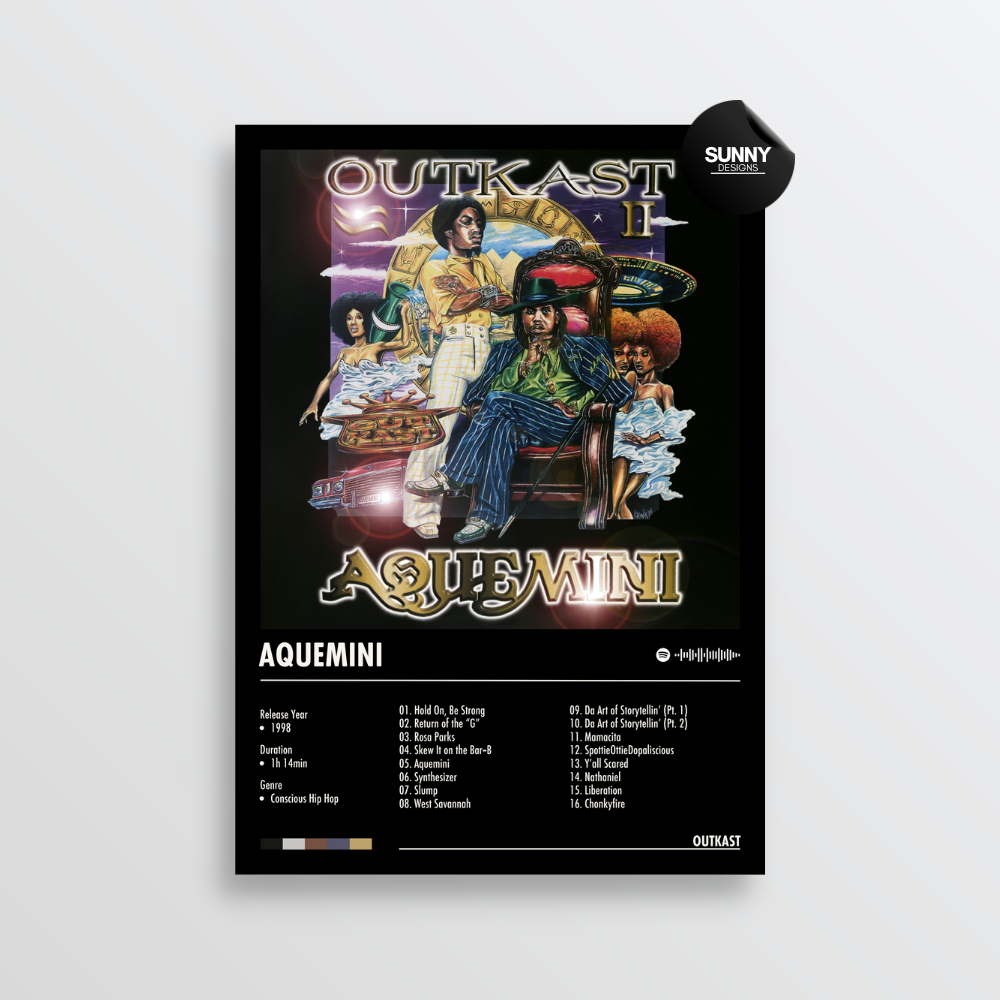 OutKast Aquemini merch custom album cover poster music poster personalized gifts poster mockup poster template album posters for wall Sunny Designs Poster 