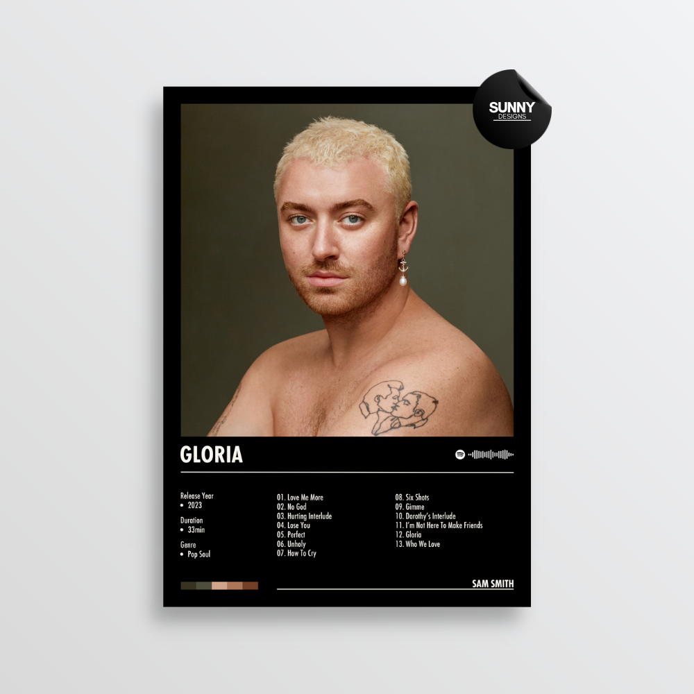 Sam Smith Gloria merch custom album cover poster music poster personalized gifts poster mockup poster template album posters for wall Sunny Designs Poster 