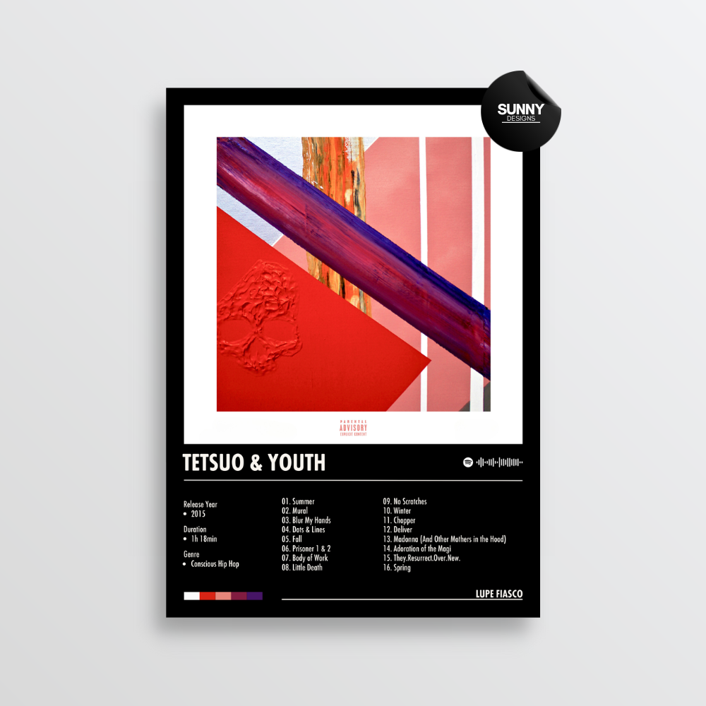 Lupe Fiasco Tetsuo & Youth merch custom album cover poster music poster personalized gifts poster mockup poster template album posters for wall tracklist Sunny Designs Poster
