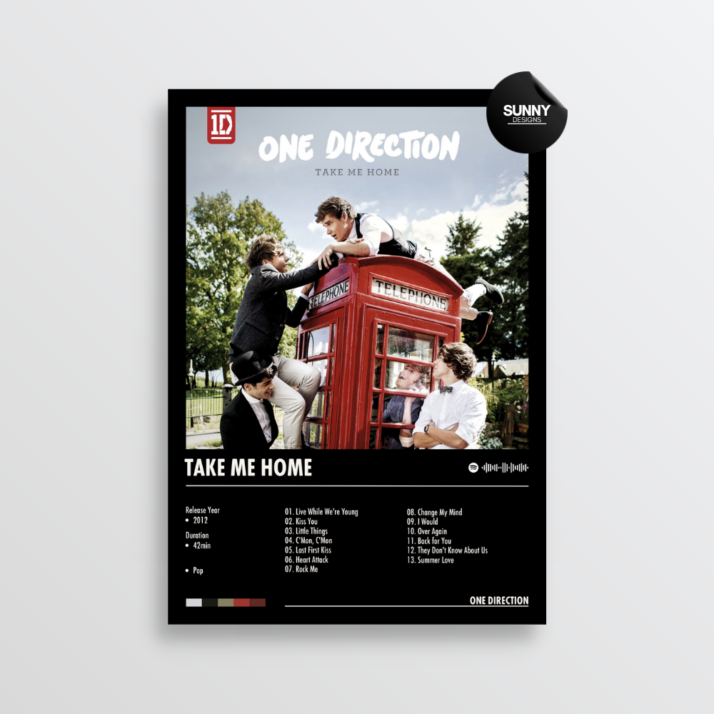 One Direction Take Me Home merch custom album cover poster music poster personalized gifts poster mockup poster template Sunny Designs Poster 