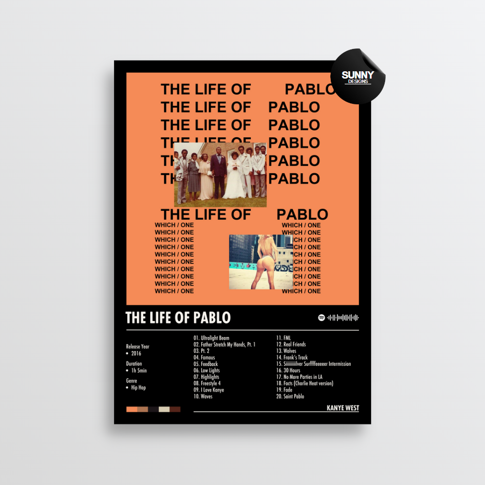 Kanye West The Life of Pablo merch custom album cover poster music poster personalized gifts poster mockup poster template Sunny Designs Poster