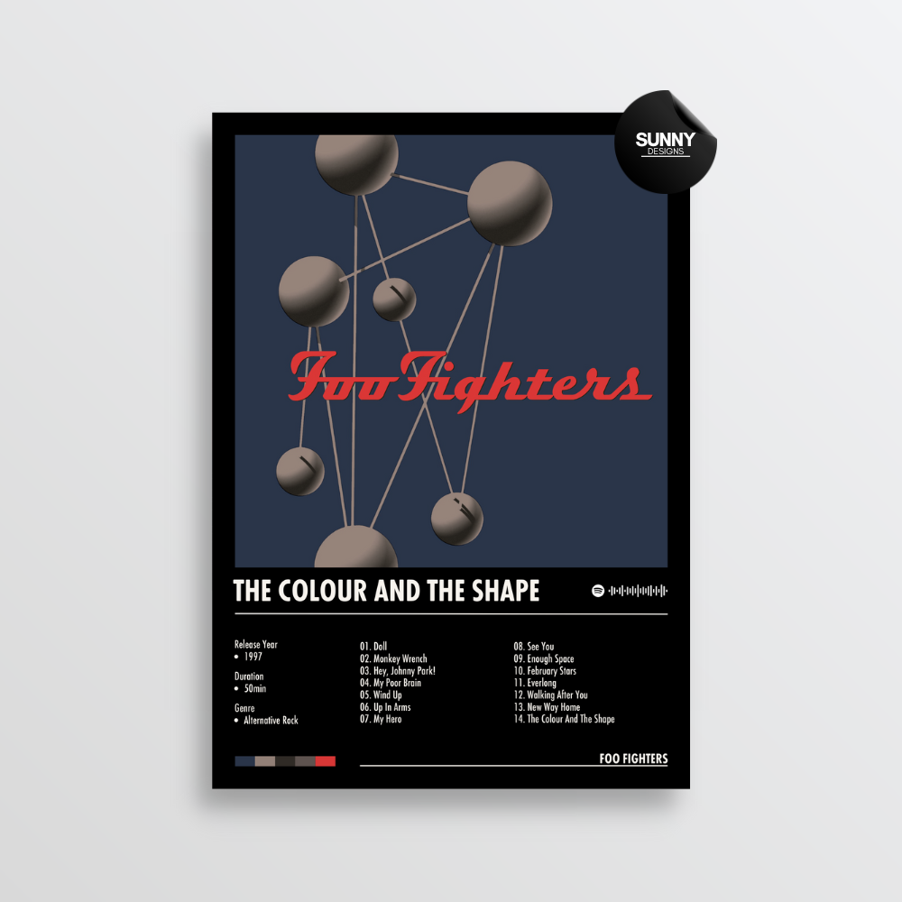 Foo Fighters The Colour And The Shape merch custom album cover poster music poster personalized gifts poster mockup poster template album posters for wall Sunny Designs Poster 