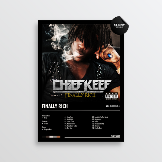 Chief Keef Finally Rich  merch custom album cover poster music poster personalized gifts poster mockup poster template album posters for wall Sunny Designs Poster 