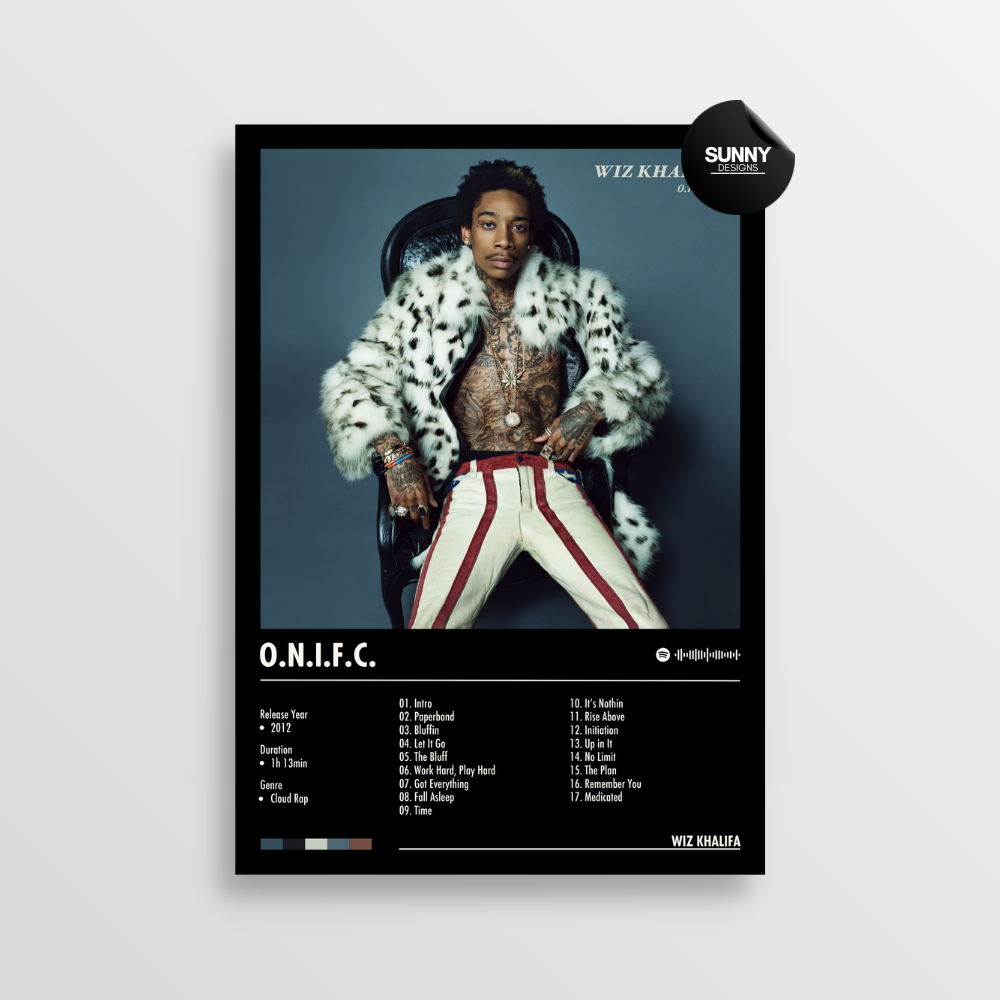 Wiz Khalifa ONIFC merch custom album cover poster music poster personalized gifts poster mockup poster template album posters for wall Sunny Designs Poster
