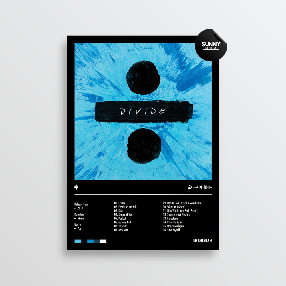 Ed Sheeran ÷ Divide merch custom album cover poster music poster personalized gifts poster mockup poster template Sunny Designs Poster 