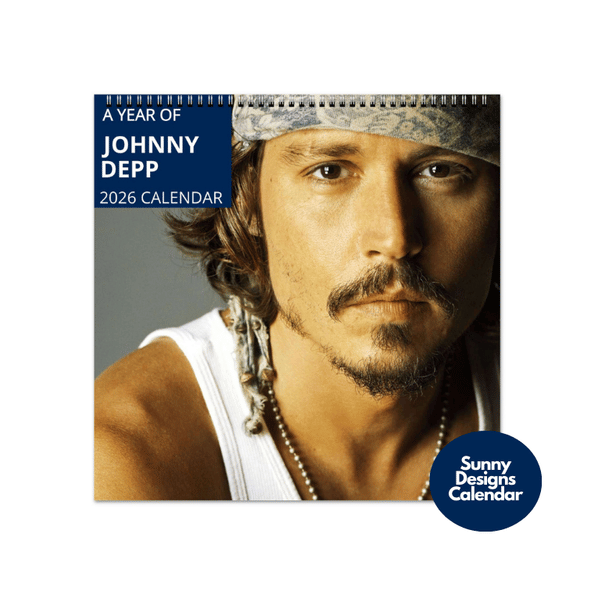 Johnny Depp 2026 Wall Calendar - Sunny Designs Posters Celebrity Wall Art - Unique Gift - Celebrity Calendar Planner Desk