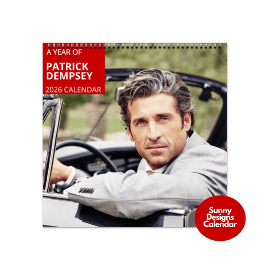 Patrick Dempsey 2026 Wall Calendar - Sunny Designs Posters Celebrity Wall Art - Unique Gift - Celebrity Calendar Planner Desk