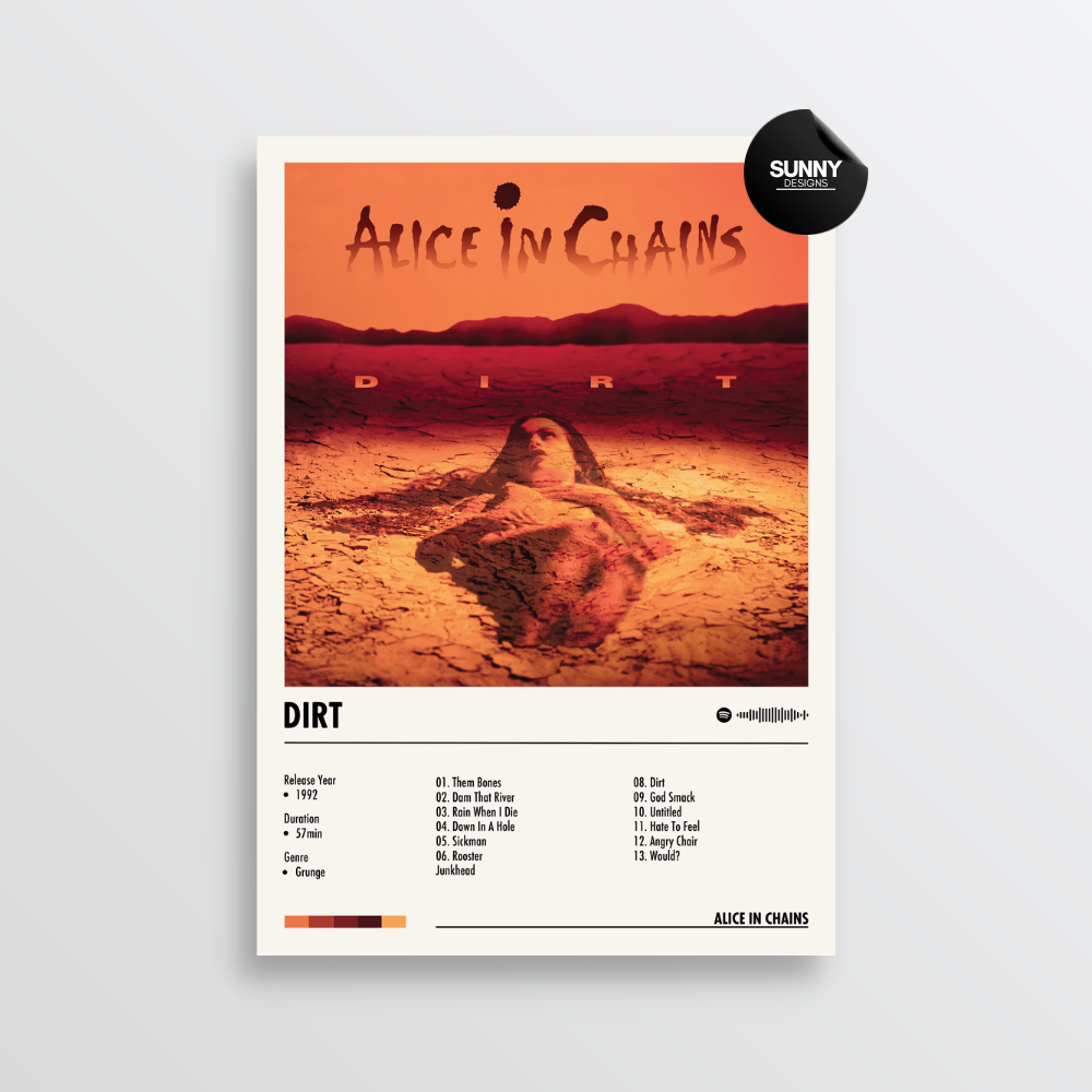 Alice in Chains Dirt merch custom album cover poster music poster personalized gifts poster mockup poster template album posters for wall Sunny Designs Poster
