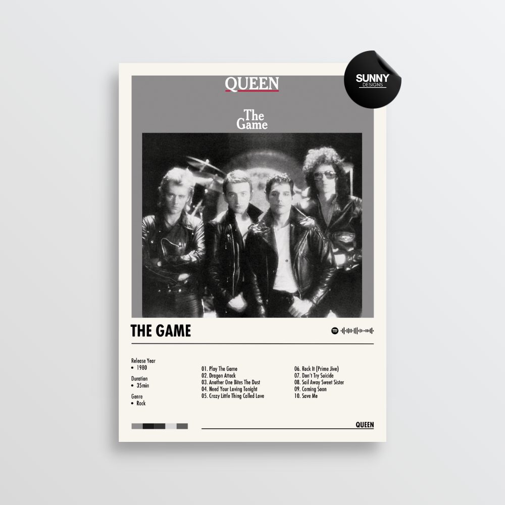 Queen The Game merch custom album cover poster music poster personalized gifts poster mockup poster template album posters for wall Sunny Designs Poster 