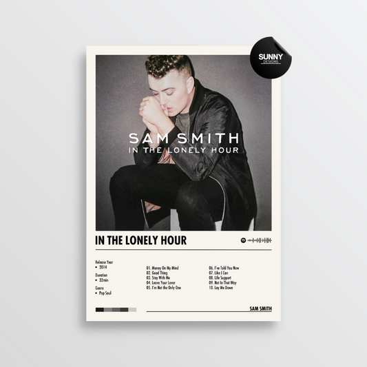 Sam Smith In The Lonely Hour merch custom album cover poster music poster personalized gifts poster mockup poster template album posters for wall Sunny Designs Poster 