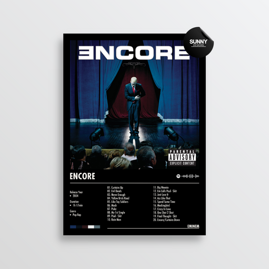 Eminem Encore (Deluxe) merch custom album cover poster music poster personalized gifts poster mockup poster template album posters for wall Sunny Designs Poster 