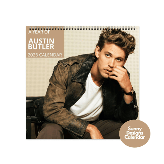 Austin Butler 2026 Wall Calendar - Sunny Designs Posters Celebrity Wall Art - Unique Gift - Celebrity Calendar Planner Desk 