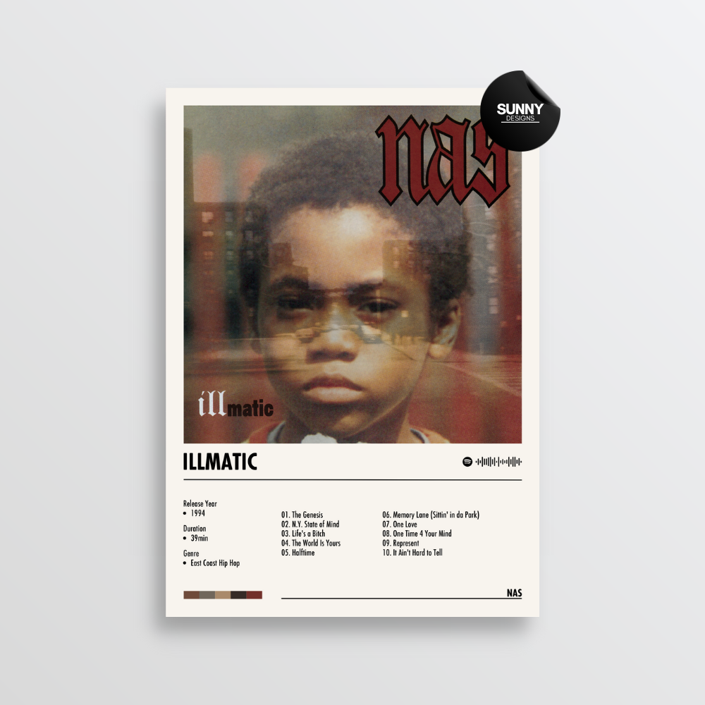 Nas Illmatic merch custom album cover poster music poster personalized gifts poster mockup poster template album posters for wall Sunny Designs Poster 