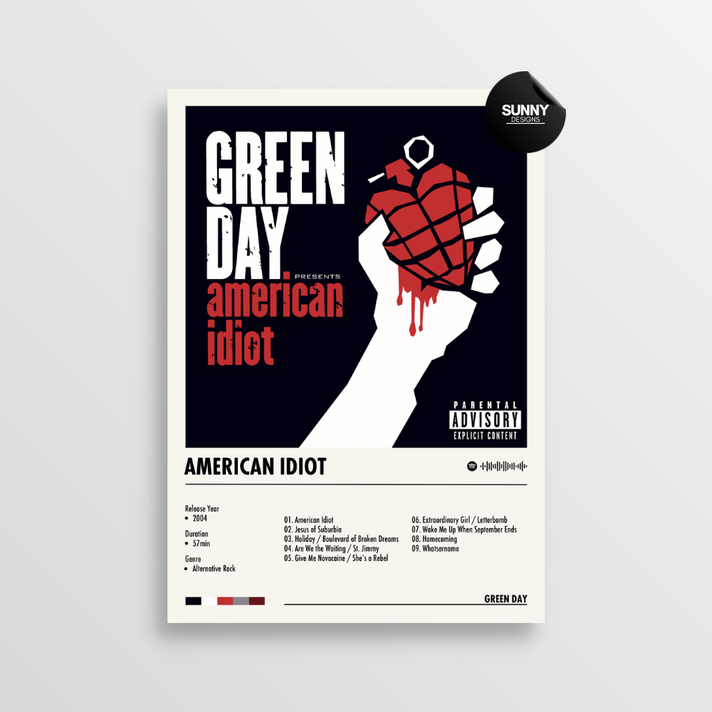 Green day american idiot album cover poster sunny designs posters