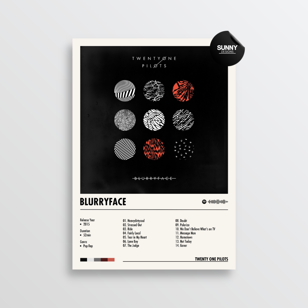 twenty one pilots Blurryface merch custom album cover poster music poster personalized gifts poster mockup poster template album posters for wall Sunny Designs Poster 