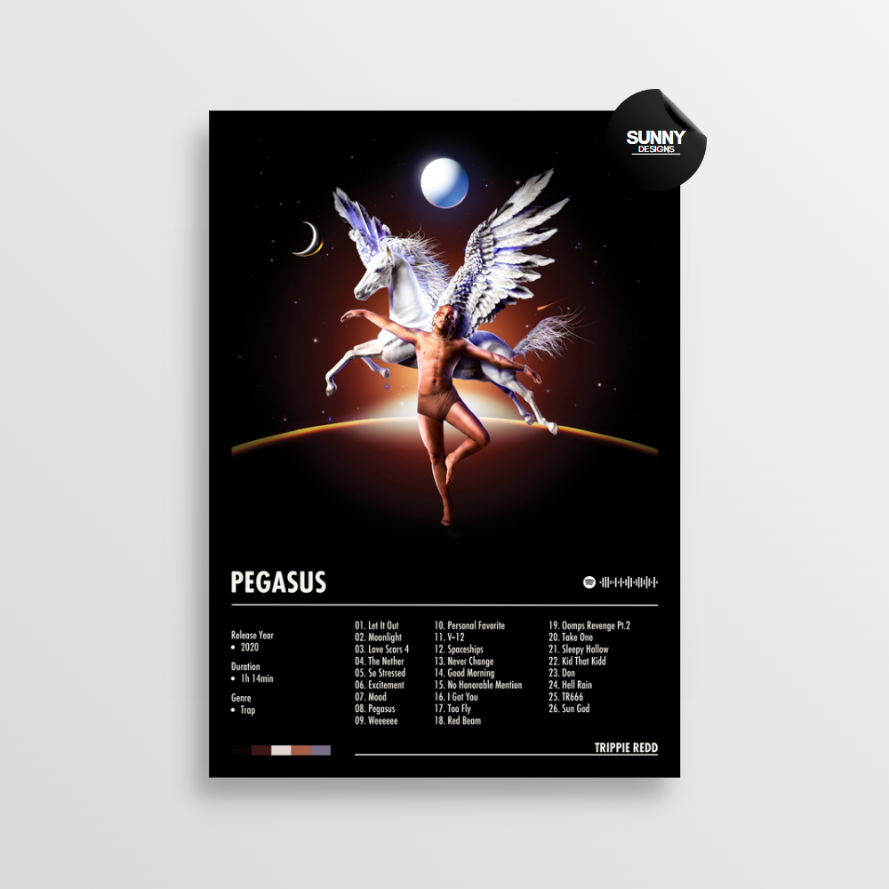 Trippie Redd Pegasus merch custom album cover poster music poster personalized gifts poster mockup poster template Sunny Designs Poster 