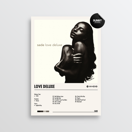 Sade Love Deluxe merch custom album cover poster music poster personalized gifts poster mockup poster template album posters for wall Sunny Designs Poster 