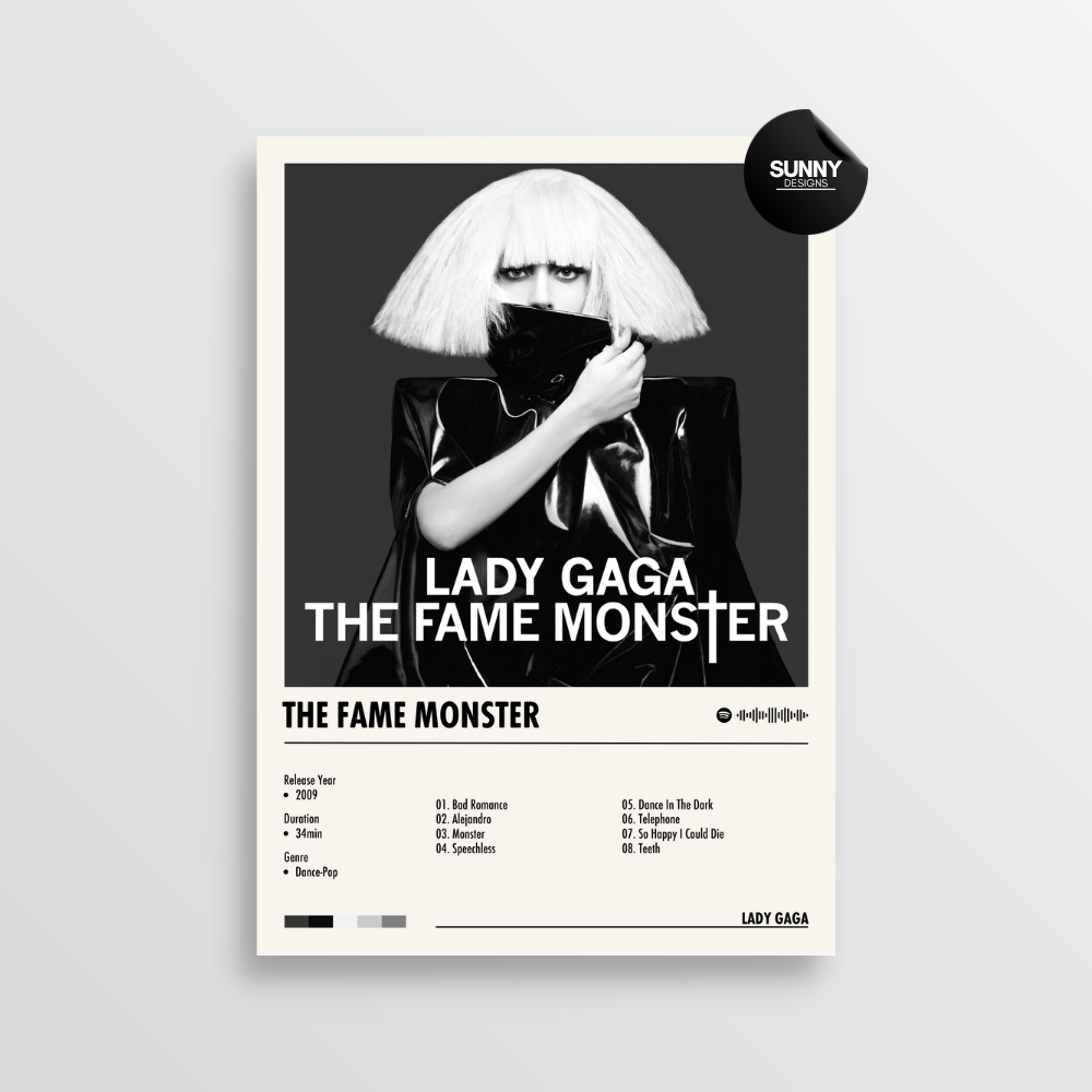 Lady Gaga The Fame Monster merch custom album cover poster music poster personalized gifts poster mockup poster template album posters for wall Sunny Designs Poster 