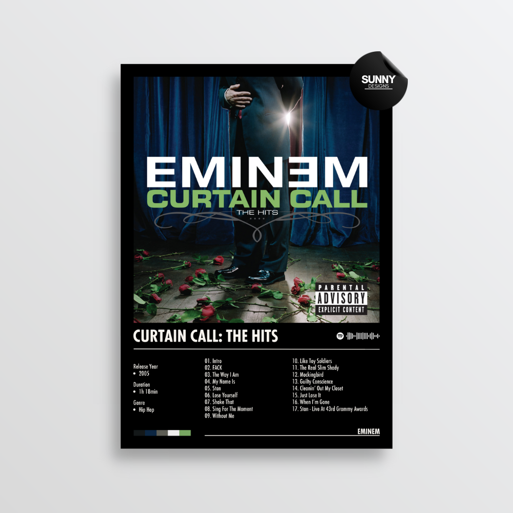 Eminem Curtain Call The Hits merch custom album cover poster music poster personalized gifts poster mockup poster template album posters for wall Sunny Designs Poster 