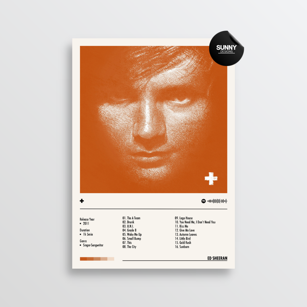 Ed Sheeran + Plus merch custom album cover poster music poster personalized gifts poster mockup poster template Sunny Designs Poster 